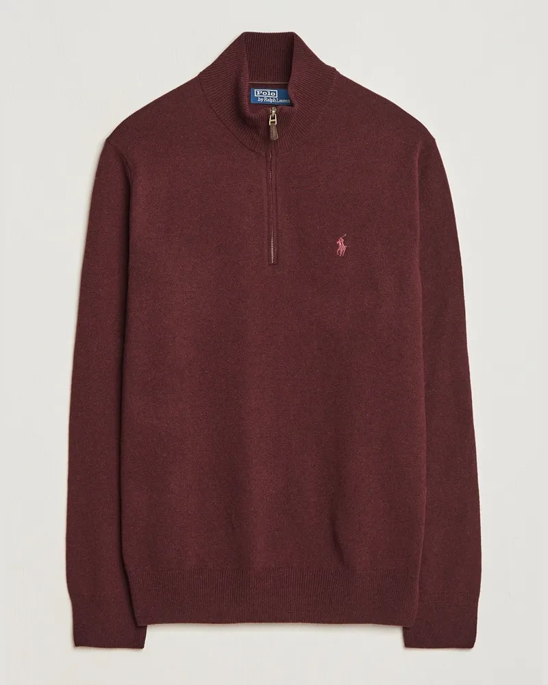Ralph Lauren Merino Half-Zip Sweater Aged Wine Heather Rot