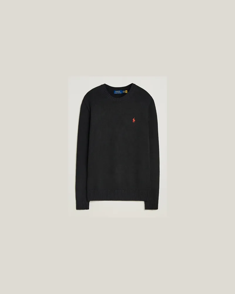 Ralph Lauren Cotton Crew Neck Sweater Polo Black Schwarz