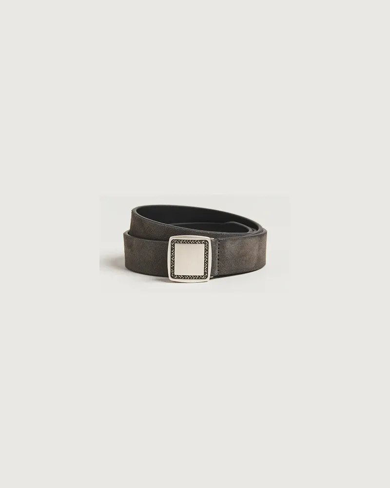 Anderson's Suede Buckle Belt 3cm Grey Grau