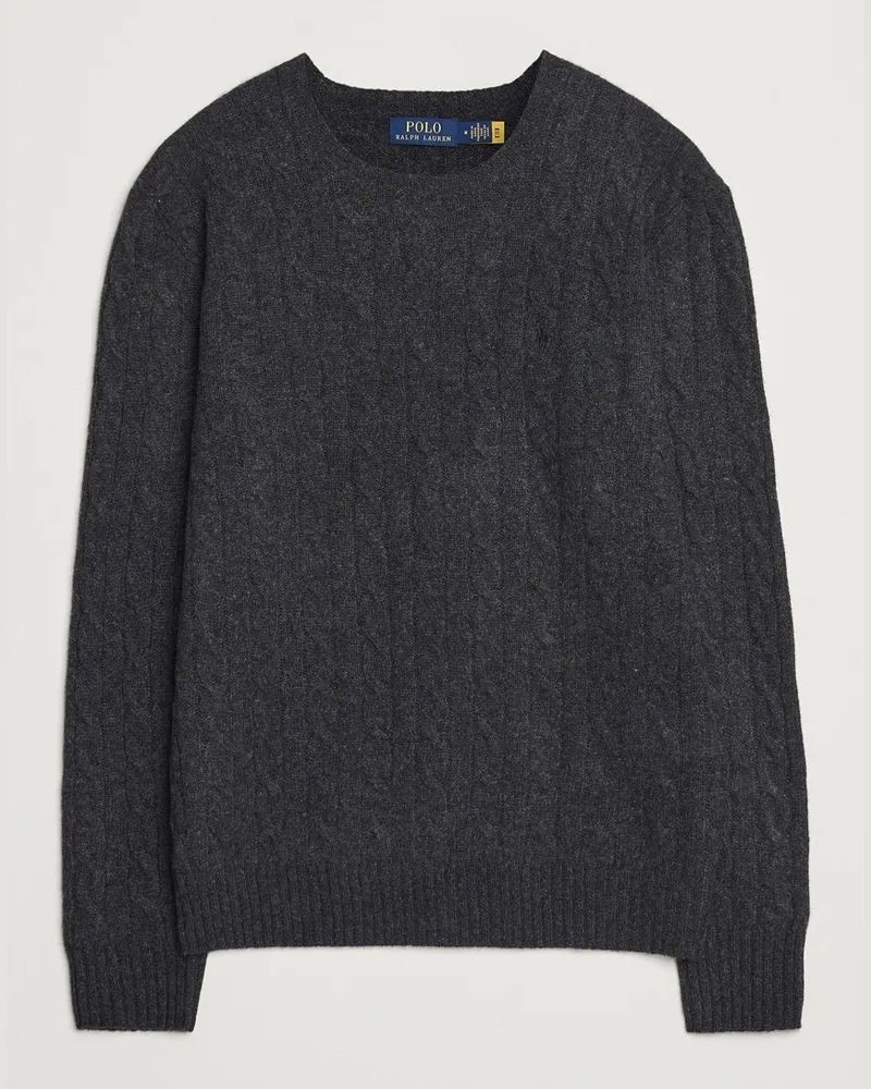 Ralph Lauren Wool/Cashmere Cable Crew Neck Dark Granite Heather Grau