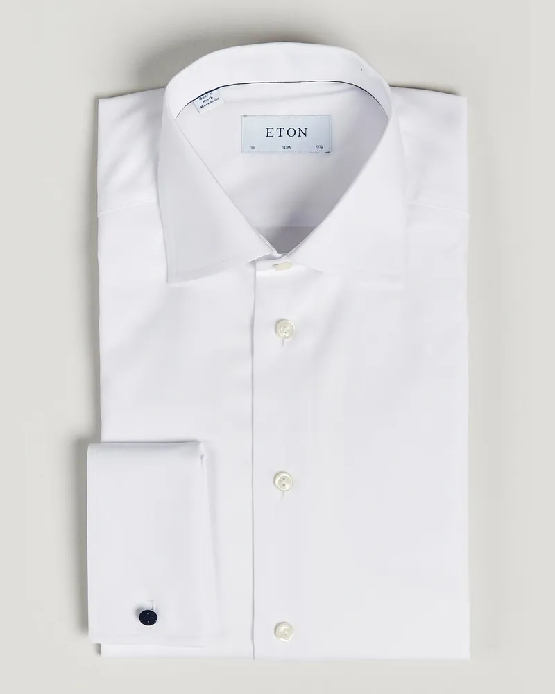 Eton Slim Fit Shirt Double Cuff White Weiß