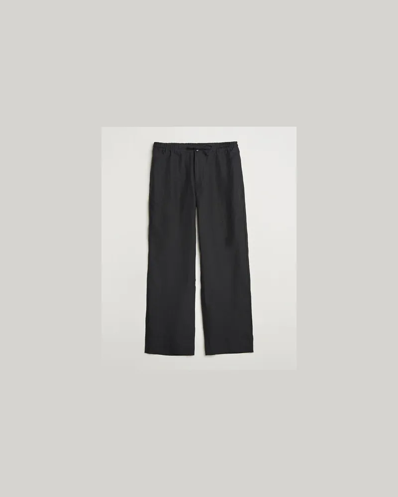 J.Lindeberg Noah Drape Linen Pants Black Schwarz