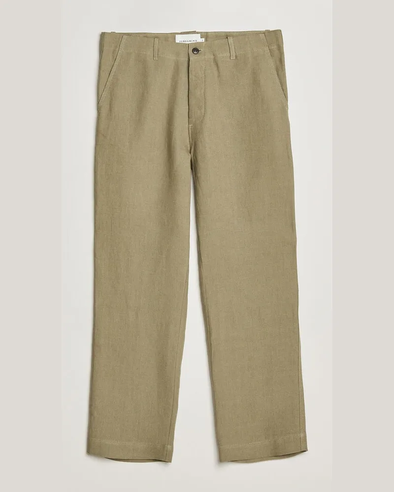 Peregrine Windsor Linen Trousers Sage Grün