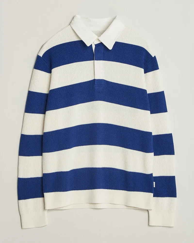 Gant Cotton/Merino Knitted Striped Rugger Cream Weiß