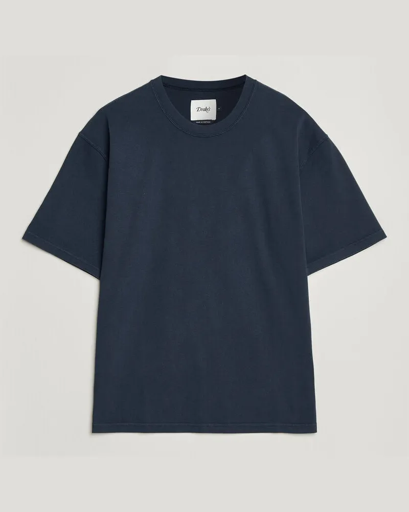 Drake's Drake Short Sleeve Hiking T-Shirt Navy Blau