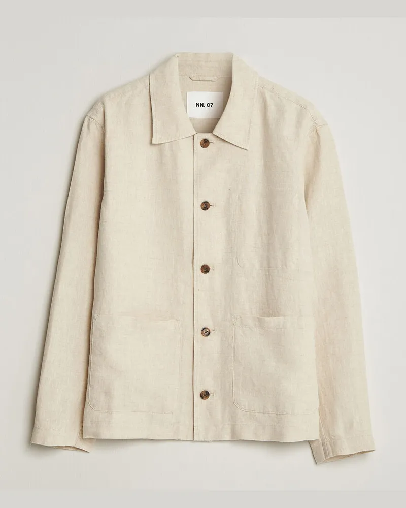 NN 07 Morgan Linen Overshirt Oat Beige