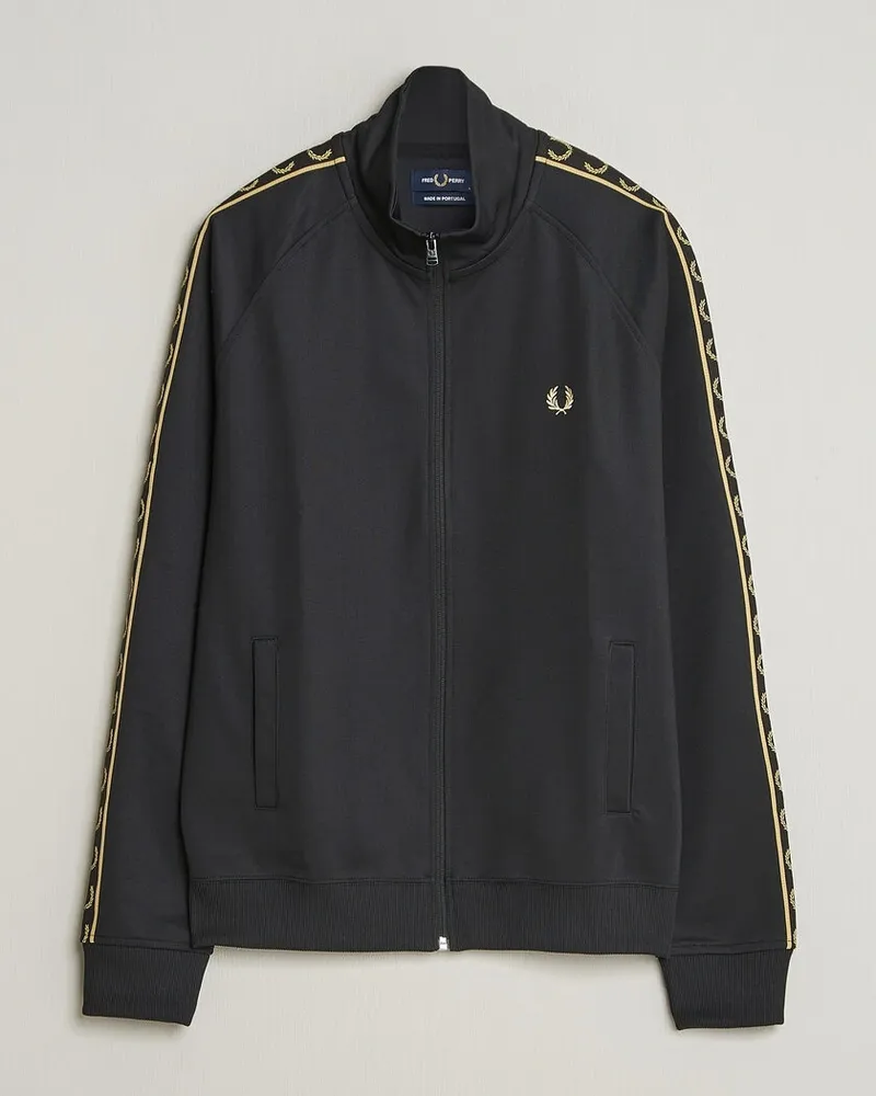Fred Perry Taped Track Jacket Black Schwarz