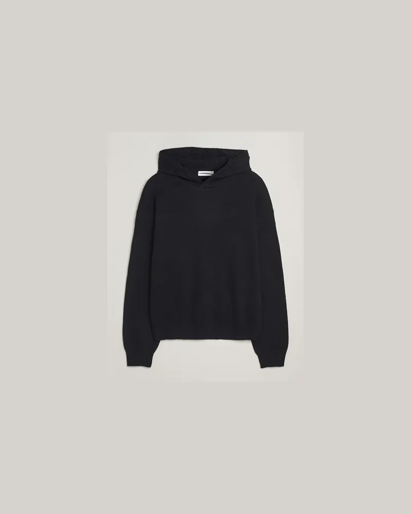 J.Lindeberg Edward Wool Knitted Hoodie Black Schwarz