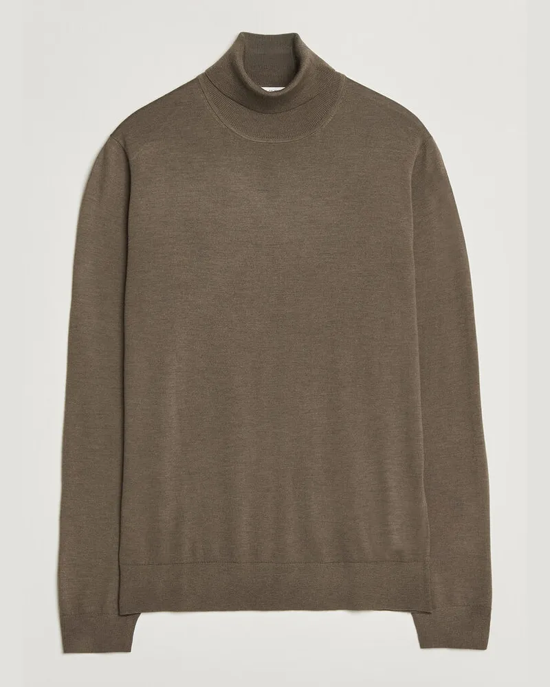Tiger of Sweden Nevile Extra Fine Merino Polo Aged Timber Braun