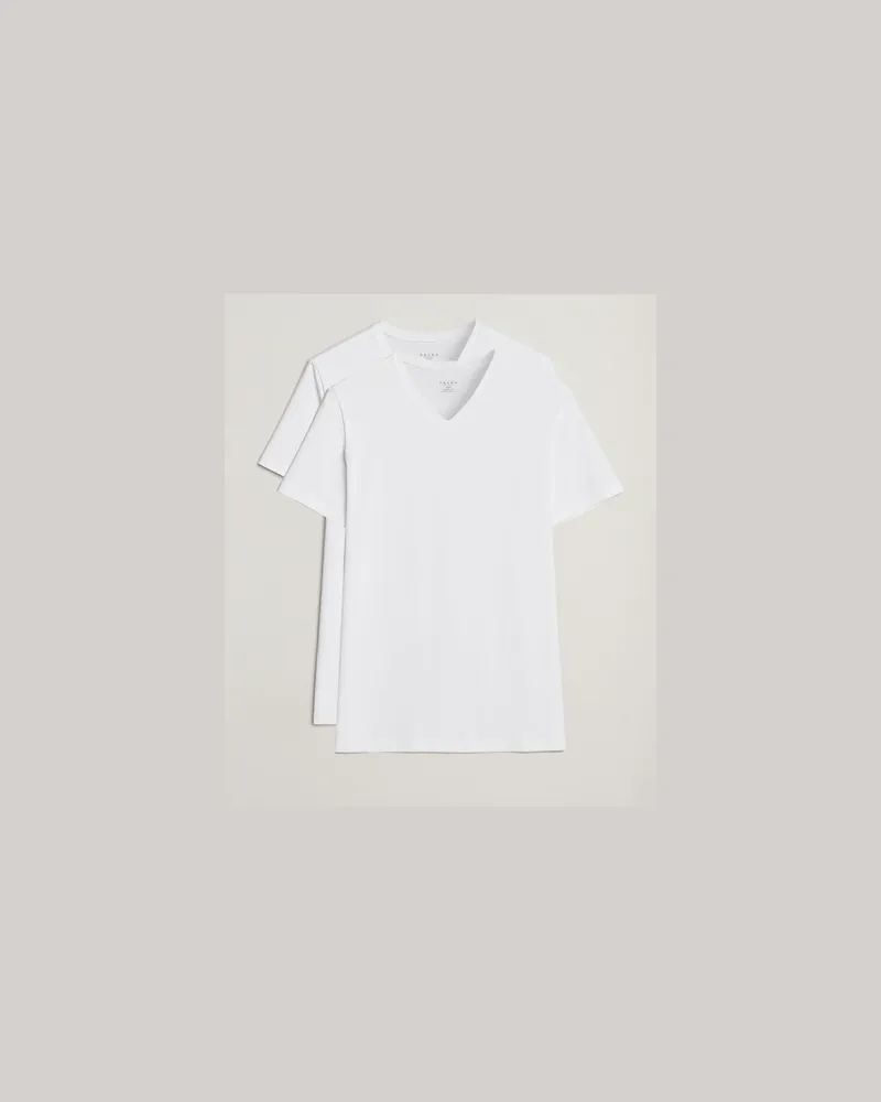 Falke 2-Pack Cotton V-Neck T-Shirt White Weiß