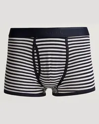 Sunspel Superfine Baumwoll Trunk Navy/White Blau