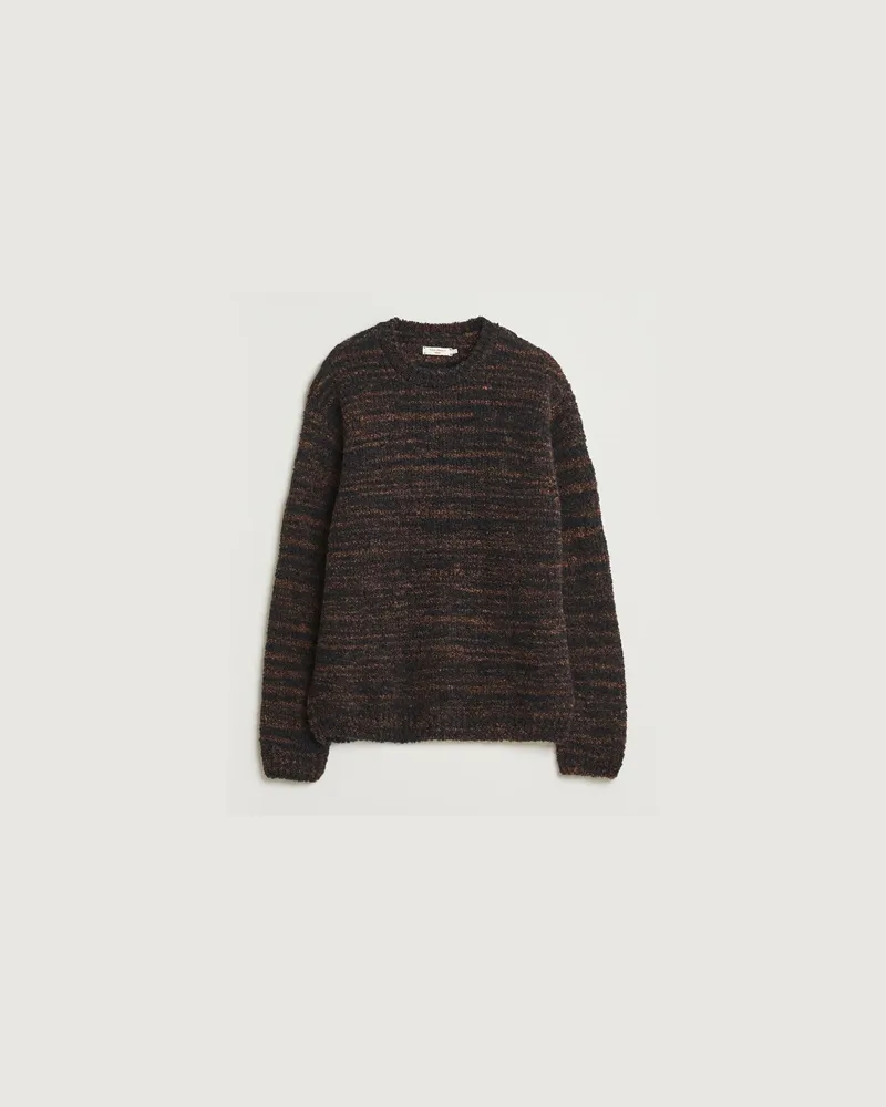 Nudie Jeans Gurra Bouclé Knitted Sweater Black/Brown Braun