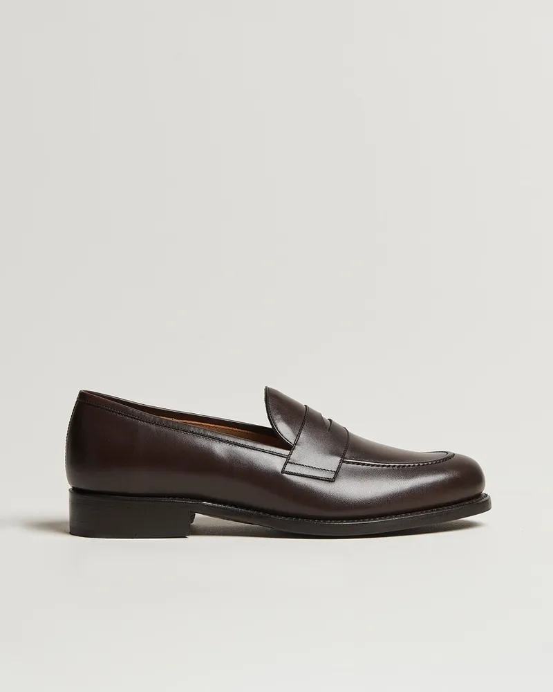 Oscar Jacobson Penny Loafers Dark Mud Brown Braun