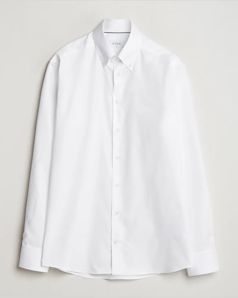 Eton Slim Fit Wrinkle Free Oxford Shirt White Weiß