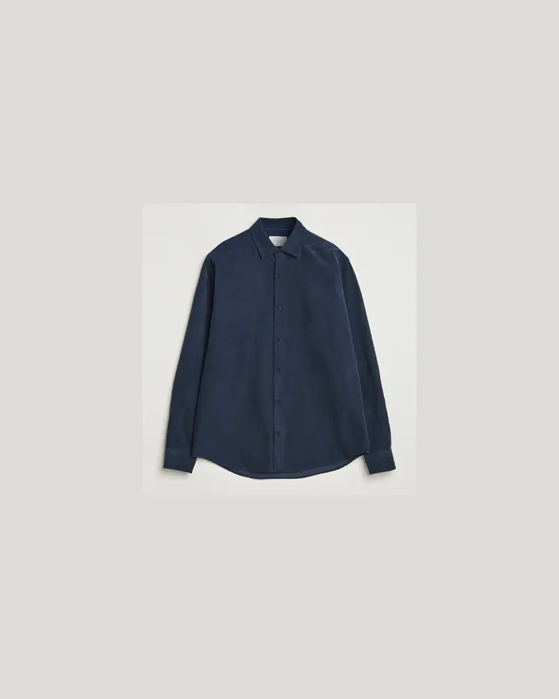 Eton Casual Fit Corduroy Shirt Navy Blau