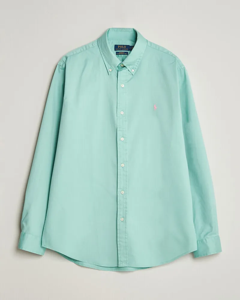 Ralph Lauren Custom Fit Garment Twill Shirt Celadon Grün
