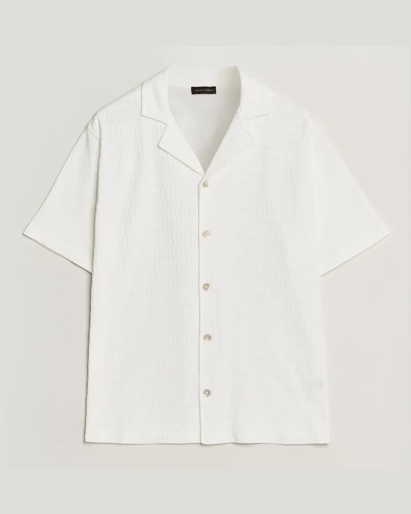 Oscar Jacobson Kirk Knitted Short Sleeve Shirt Snow White Weiß