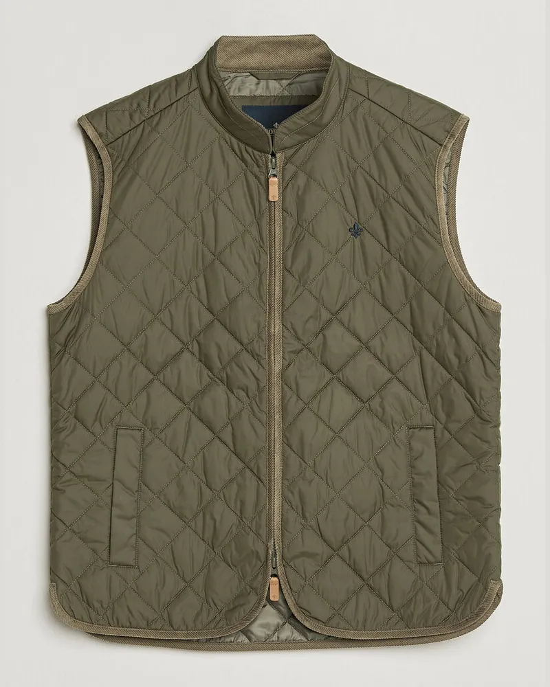 Morris Teddy Quilted Vest Olive Grün
