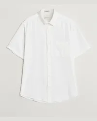 Gant Baumwoll/Leinen Texture Kurzarm Shirt White Weiß