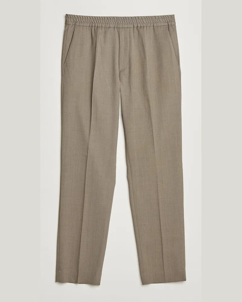 Filippa K Theo Relaxed Wool Trousers Stone Taupe Beige
