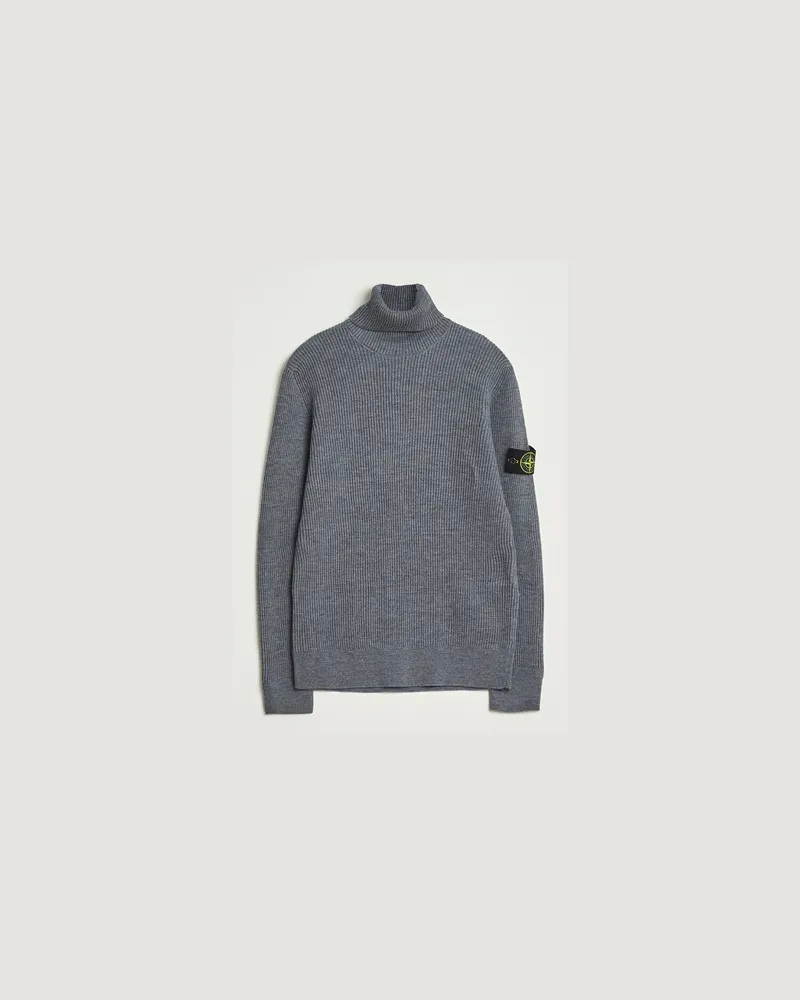 Stone Island Full Rib Wool Turtleneck Dark Grey Grau