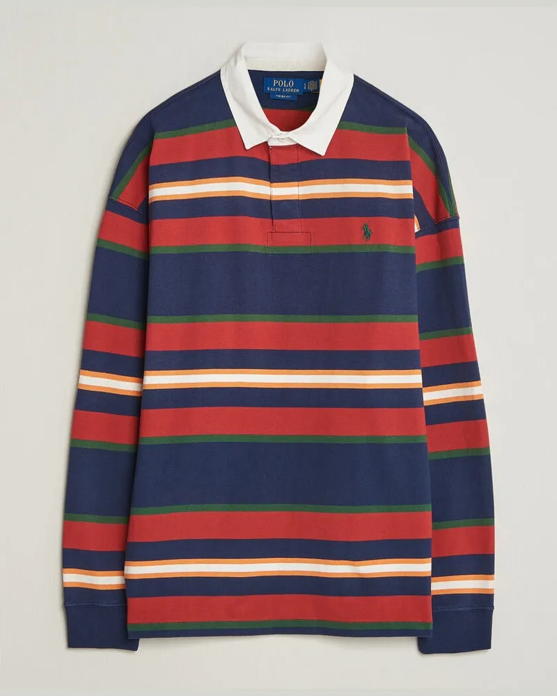 Ralph Lauren Knitted Rugby Pullover Newport Navy Multi Mehrfarbig