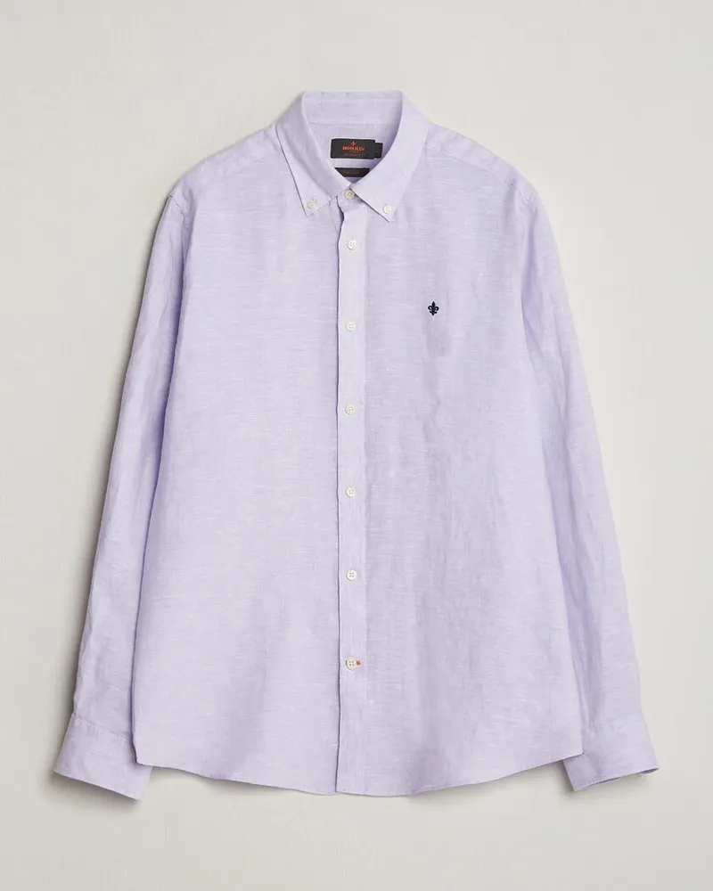 Morris Douglas Button Down Linen Shirt Purple Lila