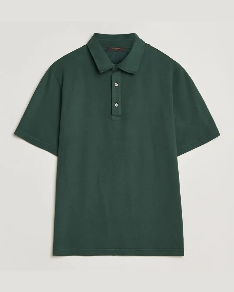 Zanone Soft Cotton Piquet Polo Dark Green Grün