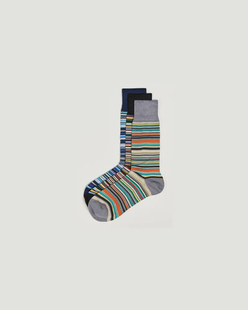 Paul Smith 3-Pack Signature Striped Socks Multi Mehrfarbig