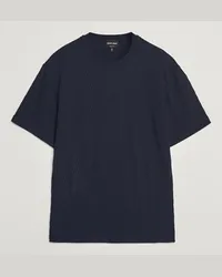 Giorgio Armani Viscose/Cashmere T-Shirt Midnight Blau