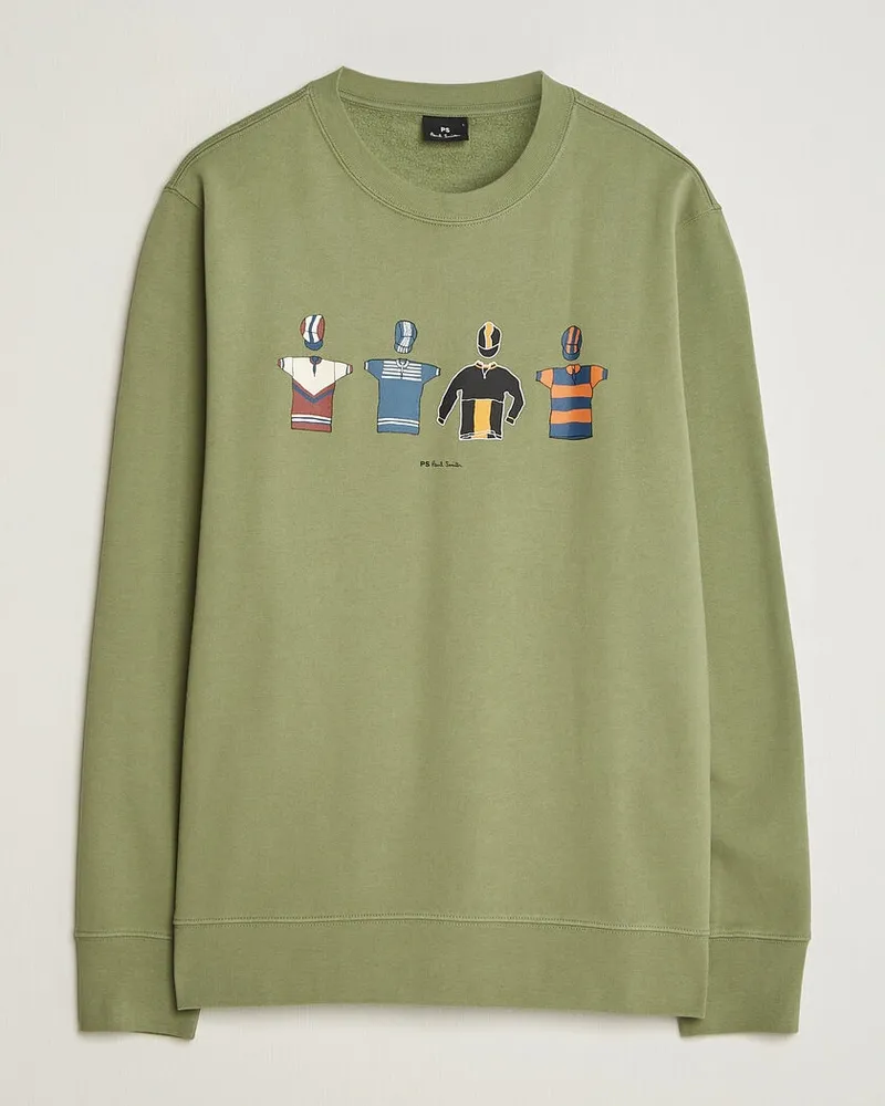 Paul Smith Cycle Jersey Crew Sweatshirt Green Grün