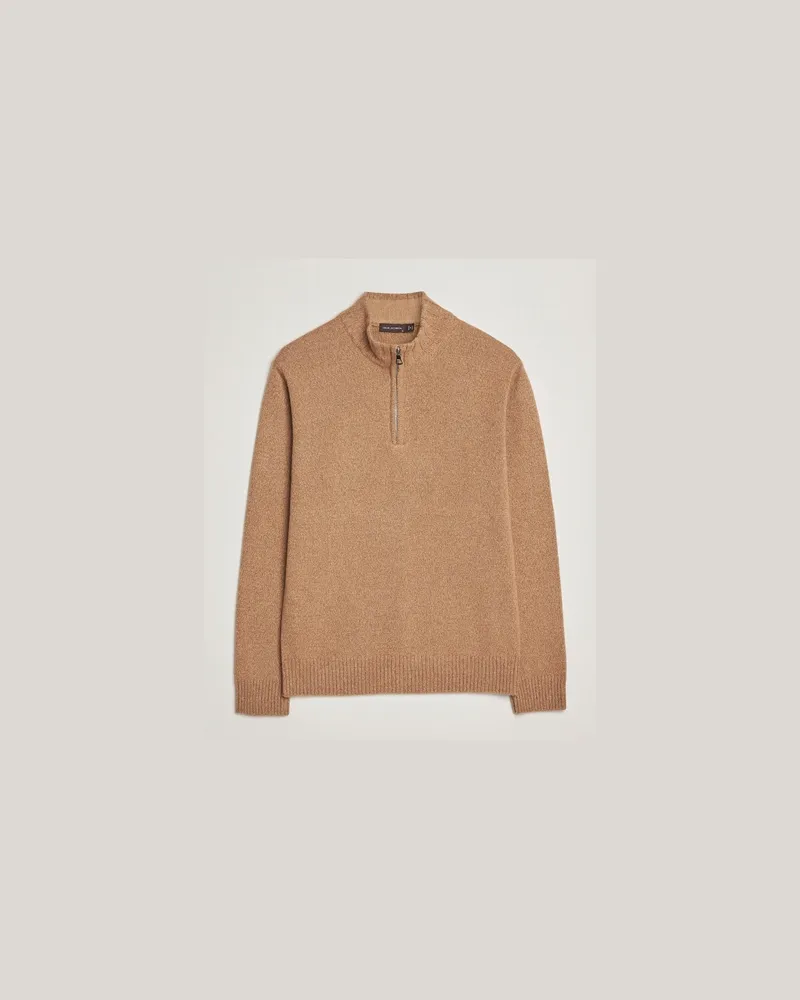 Oscar Jacobson Paul Wool/Cashmere Half-Zip Beige Braun