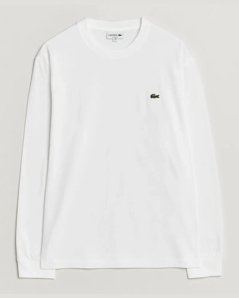 Lacoste Crew Neck Long Sleeve T-Shirt White Weiß