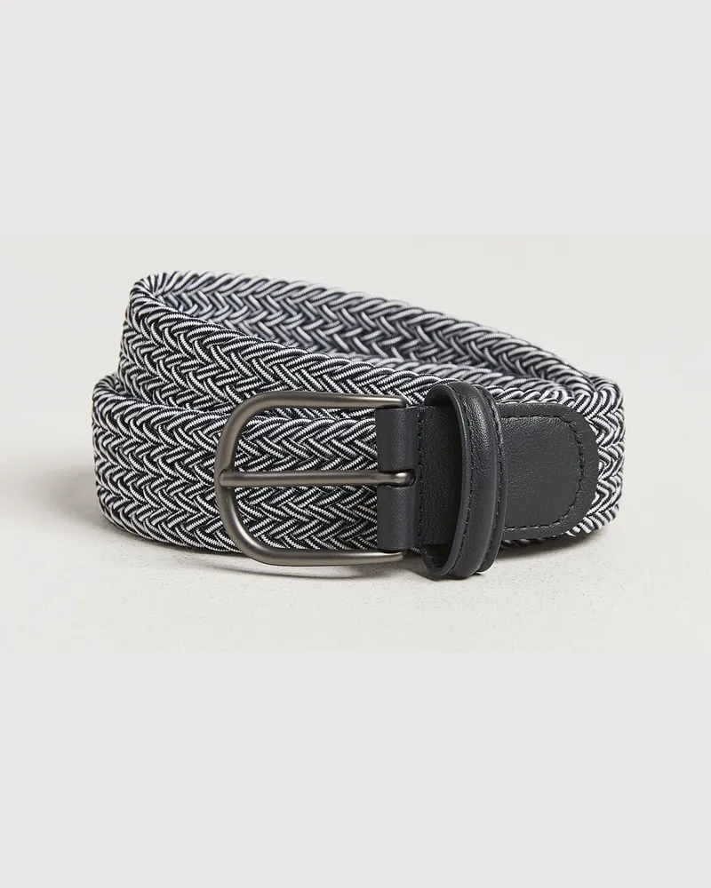 Anderson's Stretch Woven 3,5 cm Belt Navy/White Mehrfarbig
