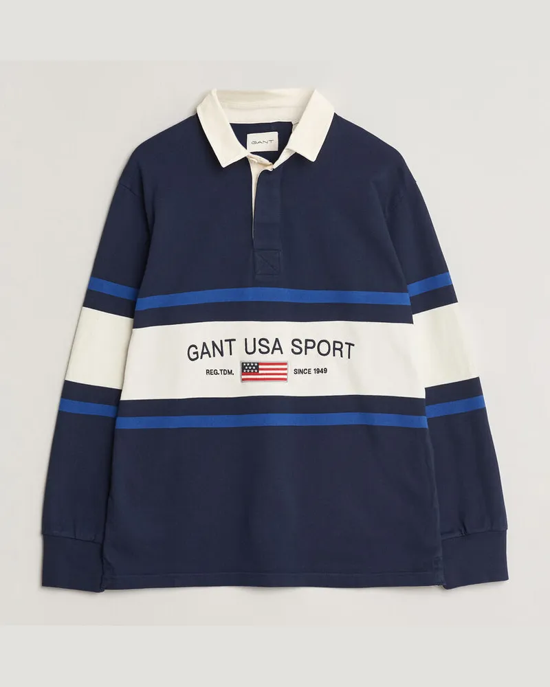 Gant Striped Rugger Evening Blue Mehrfarbig