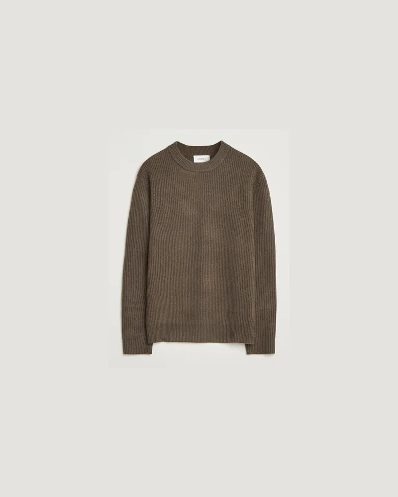 LES DEUX Eddie Wool Rib Crewneck Teak Braun
