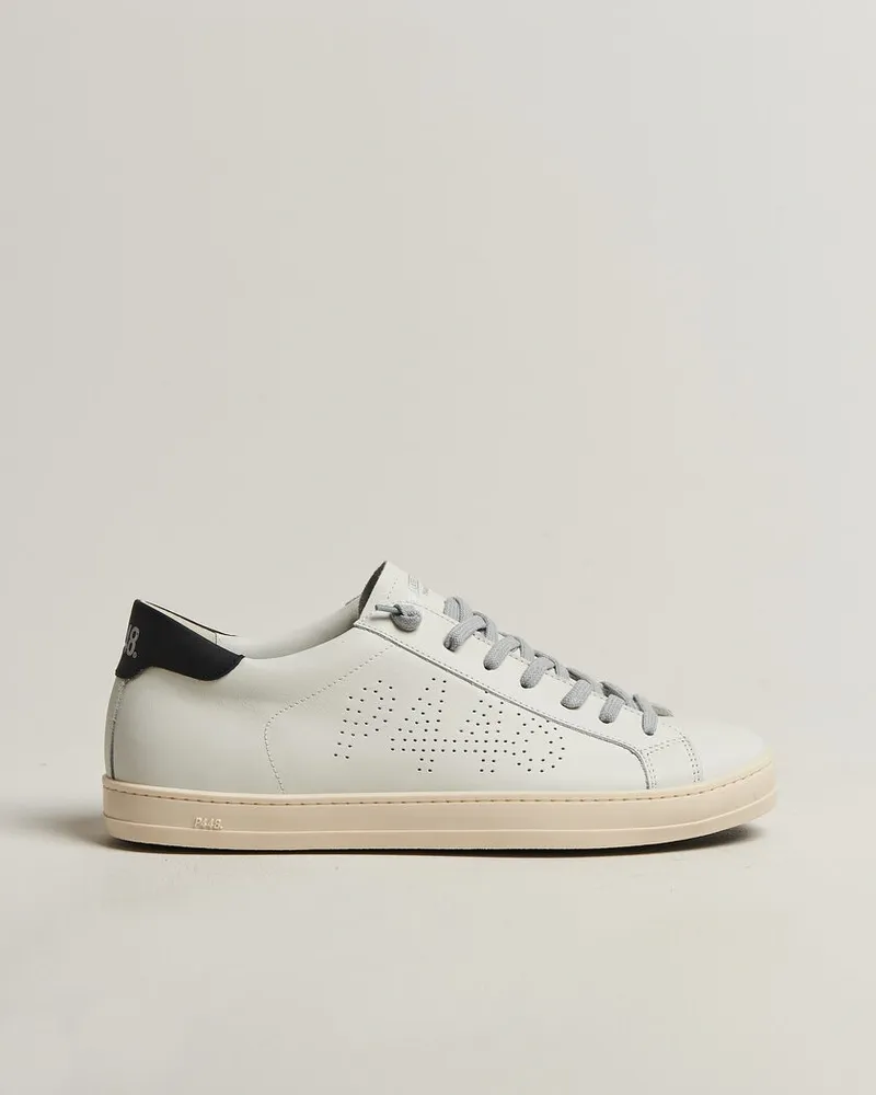 P448 John Leather Sneaker White/Black Weiß