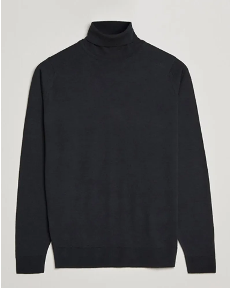 John Smedley Cherwell Extra Fine Merino Rollneck Black Schwarz