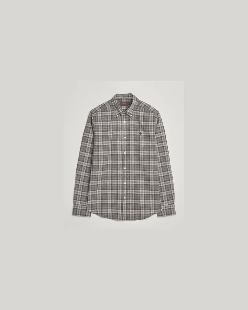 Morris Watts Flannel Check Shirt Grey Grau