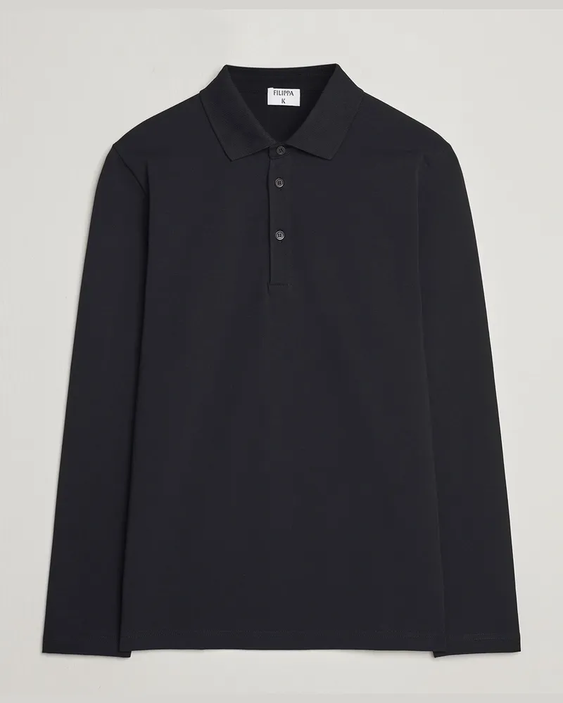Filippa K Luke Lycra Poloshirt Black Schwarz