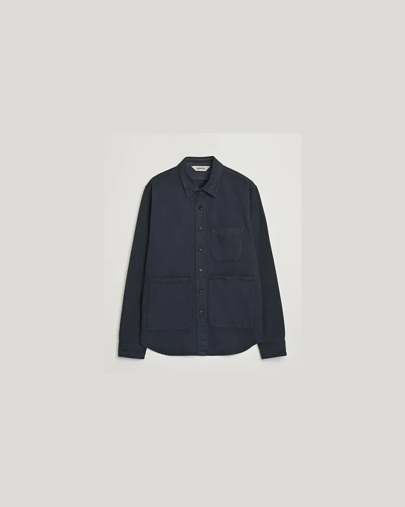 ASPESI Baumwoll Utility Shirt Navy Blau