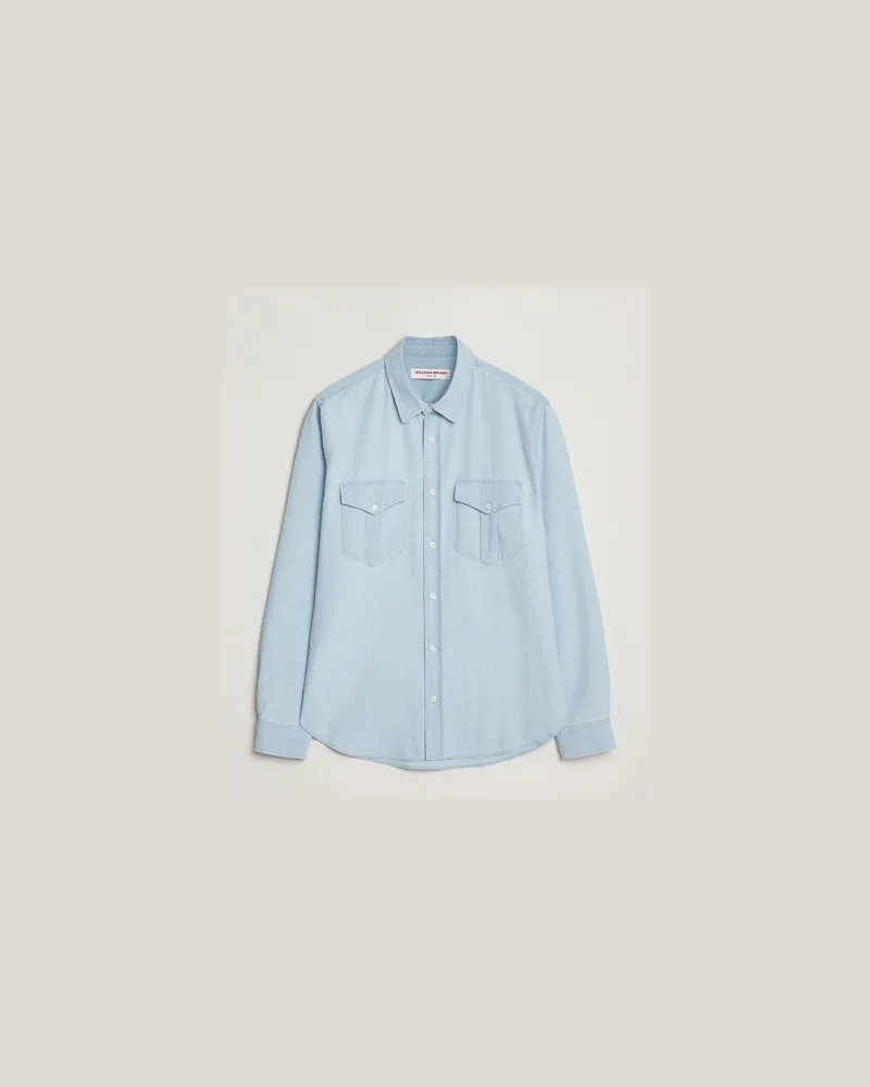 Orlebar Brown Colburn Chambray Pocket Shirt Wave Blue Blau