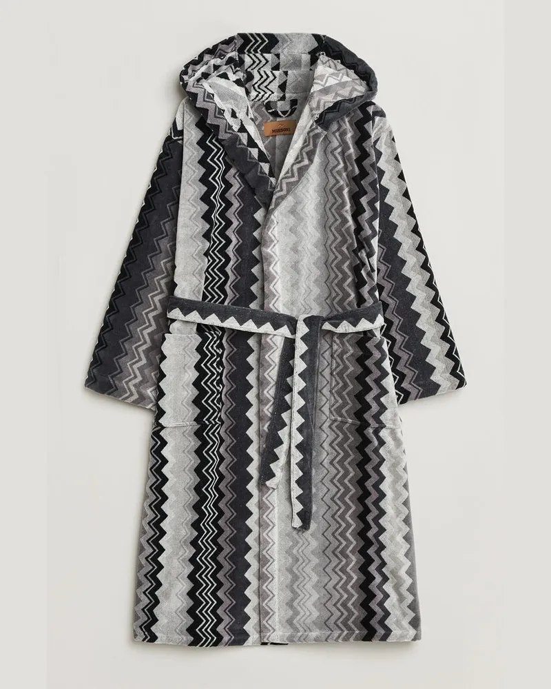 Missoni Home Giacomo Hooded Bathrobe Multi Black Schwarz