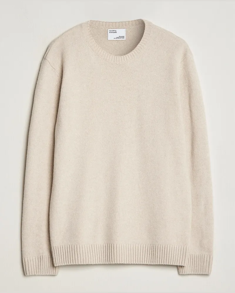 COLORFUL STANDARD Classic Merino Wool Crew Neck Ivory White Beige