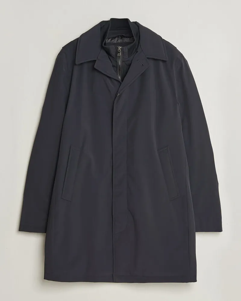 Oscar Jacobson Zipped Padded Car Coat Navy Blau