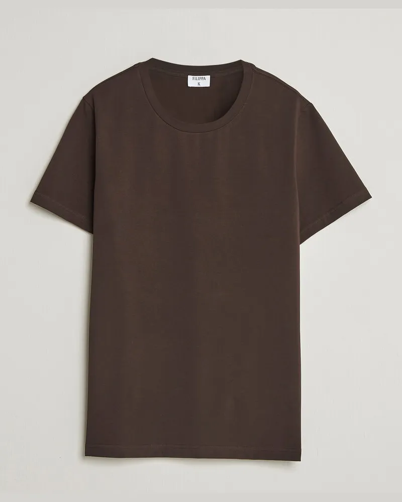 Filippa K Soft Lycra T-Shirt Dark Chocolate Braun