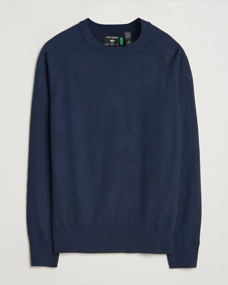 Dockers Washable Merino Crewneck Navy Blazer Blau