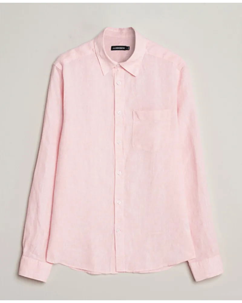 J.Lindeberg Slim Fit Leinen Melange Shirt Powder Pink Rosa