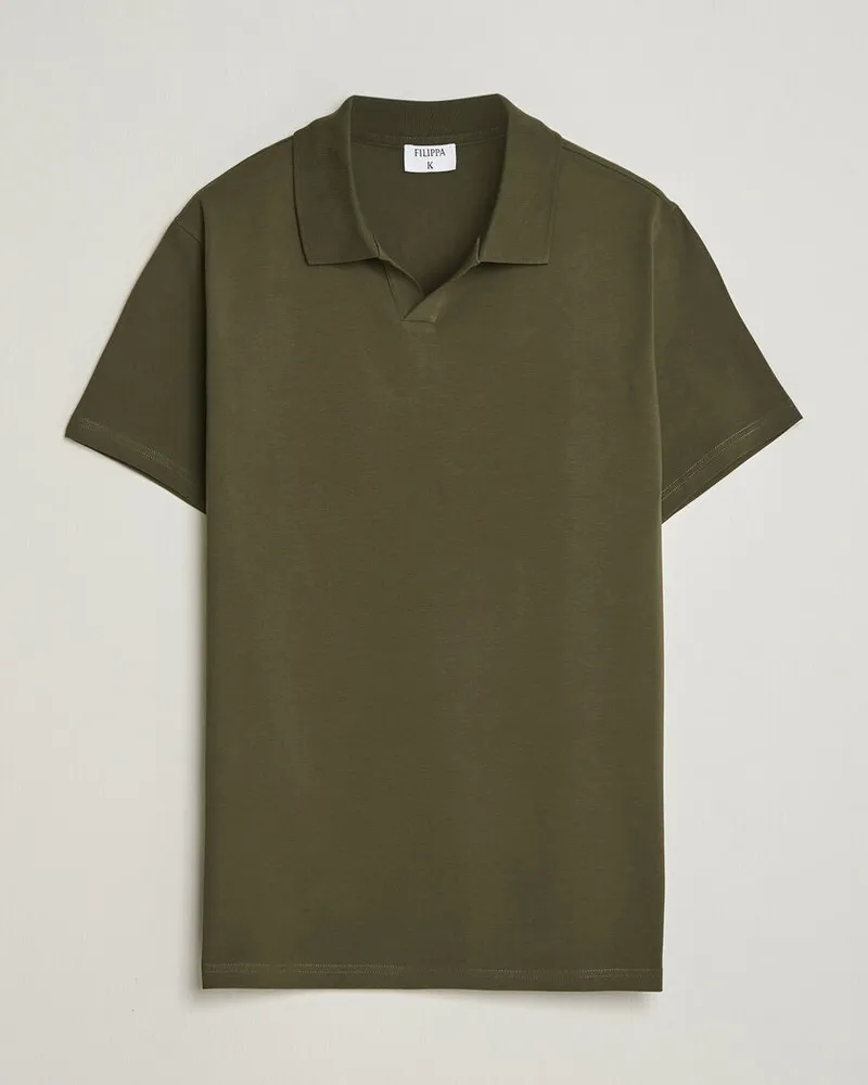 Filippa K Soft Lycra Polo T-Shirt Ebony Brown Braun
