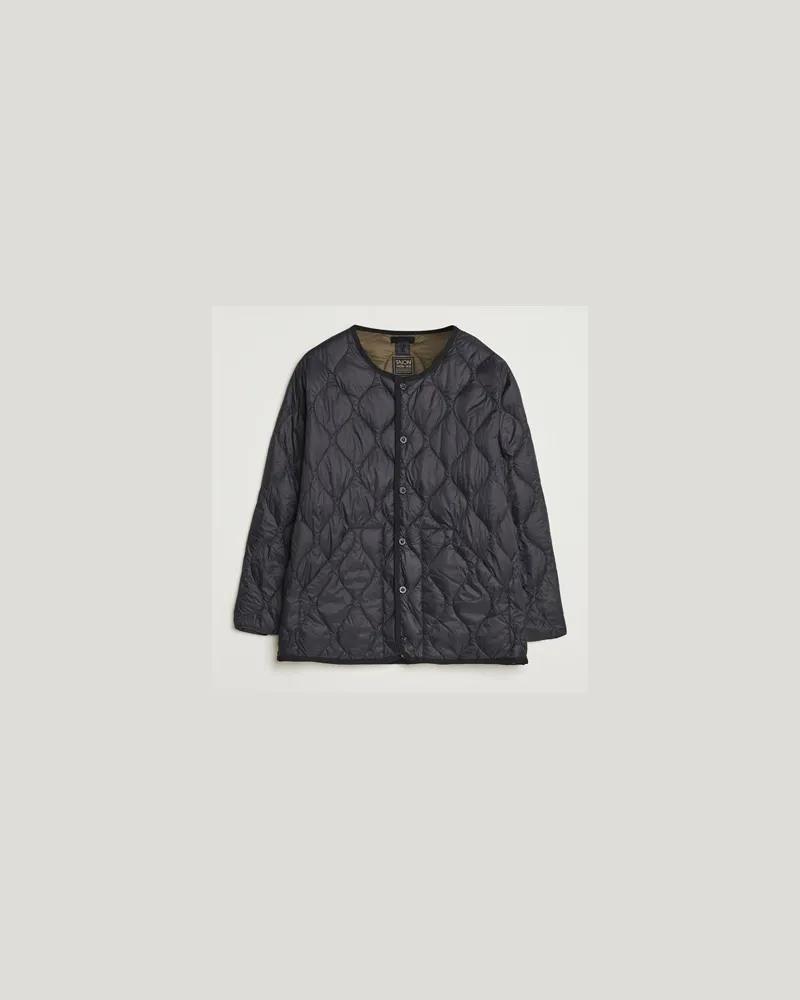 TAION Military Crew Neck Down Jacket Black Schwarz